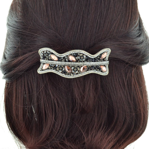 Vintage Style Crystal Beaded-Embellished Barrette Vintage Style Crystal Beaded-Embellished Barrette