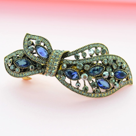 Cubiczirconia Bow Knot Double Clip Barrette Cubiczirconia Bow Knot Double Clip Barrette