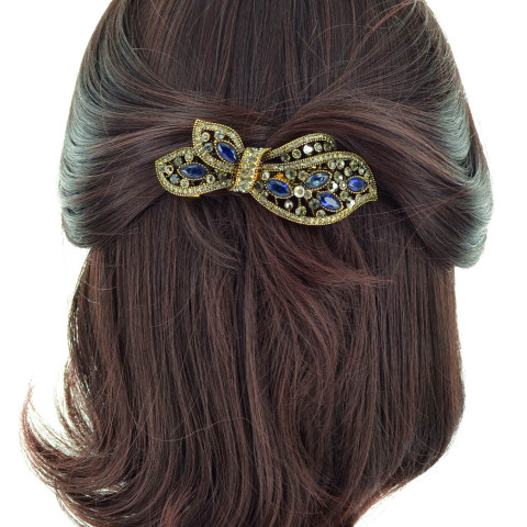 Cubiczirconia Bow Knot Double Clip Barrette Cubiczirconia Bow Knot Double Clip Barrette