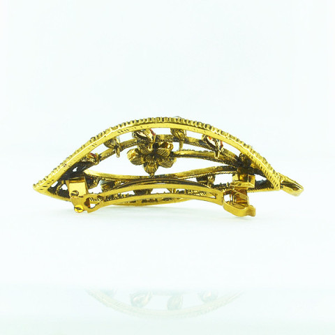 Luxurious Cubiczirconia Cutout Leaves Barrette Luxurious Cubiczirconia Cutout Leaves Barrette