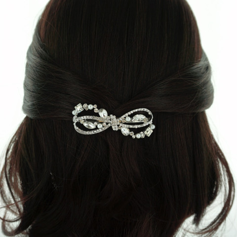 Crsytal Ribbon Barrette (France Clip) Crsytal Ribbon Barrette (France Clip)