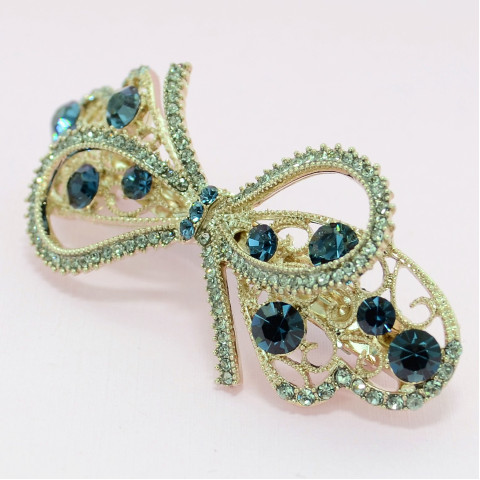 Australian Crystal Embellished Bow Barrette Australian Crystal Embellished Bow Barrette