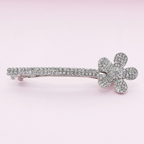 Crystal-Embellished Flower Barrette (Clip France) Crystal-Embellished Flower Barrette (Clip France)