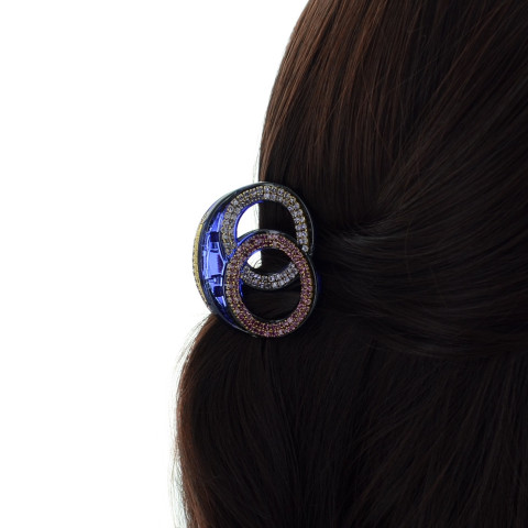 Double Ring Rhinestone Hair Jaw Double Ring Rhinestone Hair Jaw