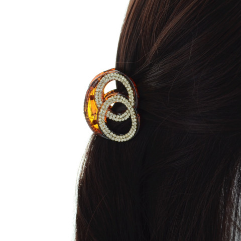 Double Ring Rhinestone Hair Jaw Double Ring Rhinestone Hair Jaw