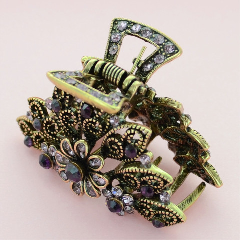 Vintage Inspired Crystal Flower Hair Jaw Vintage Inspired Crystal Flower Hair Jaw
