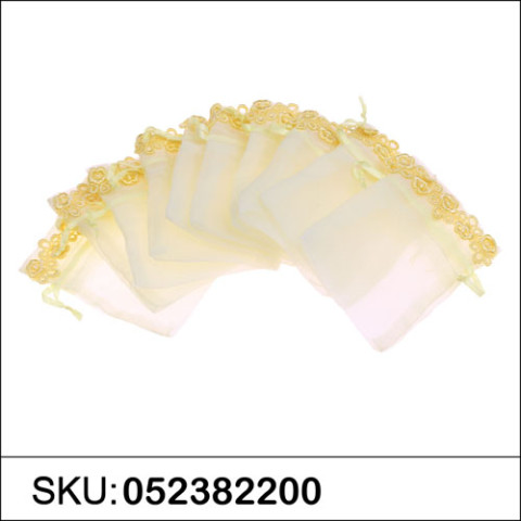 Daisy Embellished Sheer Organza Drawstring Bag Daisy Embellished Sheer Organza Drawstring Bag