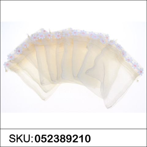 Flower Deco Matching Drawstring Organza Bag Flower Deco Matching Drawstring Organza Bag
