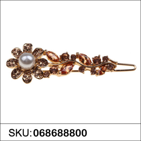 Luxurious Cubiczirconia Flower Pearl Barrette. Luxurious Cubiczirconia Flower Pearl Barrette.