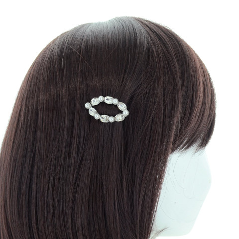 Oval Crystal & Pearl Barrette Oval Crystal & Pearl Barrette