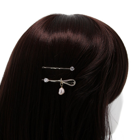 Crystal and Pearl Knot Bobby Pin (2-Pack) Crystal and Pearl Knot Bobby Pin (2-Pack)