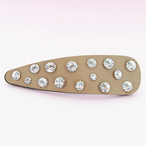 Faux Leather Rhinestone Snap Clip Faux Leather Rhinestone Snap Clip