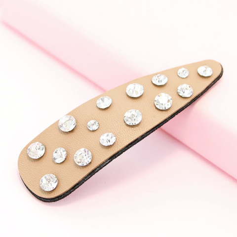 Faux Leather Rhinestone Snap Clip Faux Leather Rhinestone Snap Clip