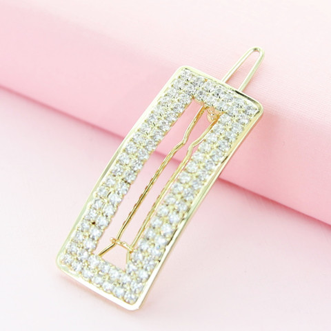 Cubiczirconia Rhinestone Bridal Rectangle Barrette Cubiczirconia Rhinestone Bridal Rectangle Barrette