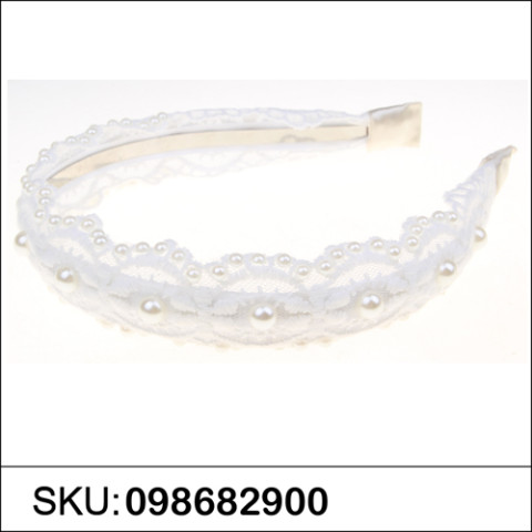 Faux Pearl Deco Lace Headband Faux Pearl Deco Lace Headband