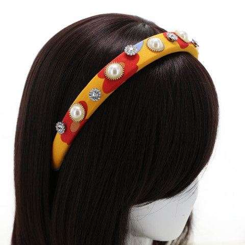 Fashion Rhinestone&Pearl Padded Headband Fashion Rhinestone&Pearl Padded Headband