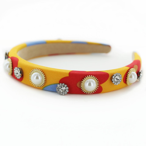 Fashion Rhinestone&Pearl Padded Headband Fashion Rhinestone&Pearl Padded Headband