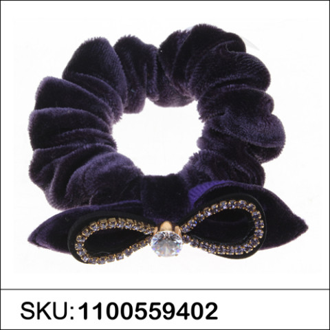 Silk Like Velvet Crystal Bow Ponytail Holder Silk Like Velvet Crystal Bow Ponytail Holder