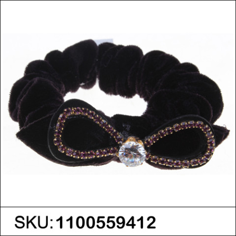 Silk Like Velvet Crystal Bow Ponytail Holder Silk Like Velvet Crystal Bow Ponytail Holder