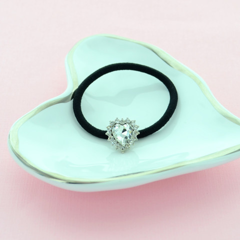 Crystal Heart Ponytail Holder Crystal Heart Ponytail Holder