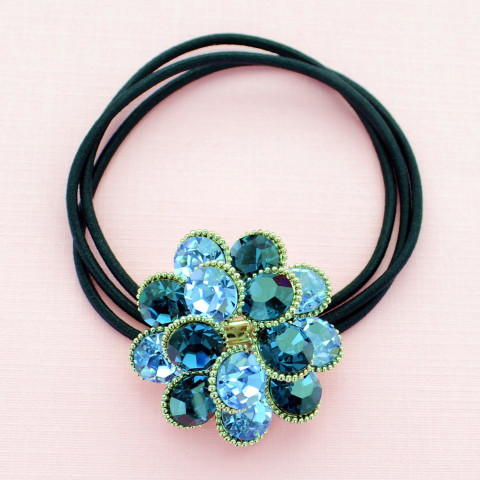 Austria Crystal Flowers Ponytail Holder Austria Crystal Flowers Ponytail Holder