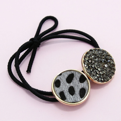 Crystal & Animal Print Ponytail Holder Crystal & Animal Print Ponytail Holder