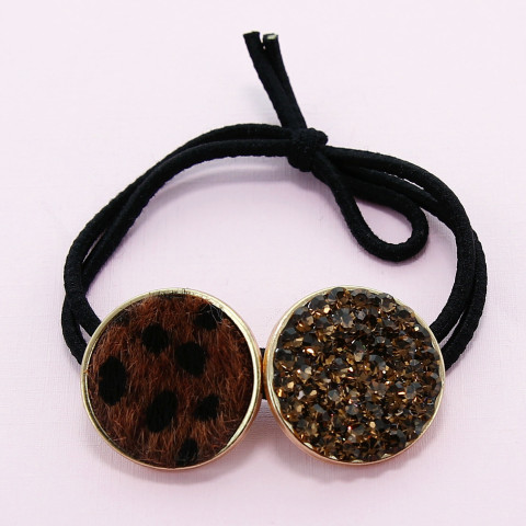 Crystal & Animal Print Ponytail Holder Crystal & Animal Print Ponytail Holder