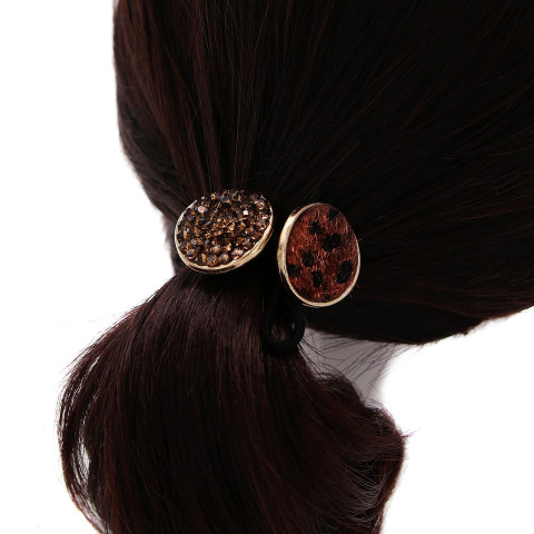 Crystal & Animal Print Ponytail Holder Crystal & Animal Print Ponytail Holder