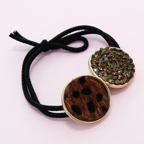 Crystal & Animal Print Ponytail Holder Crystal & Animal Print Ponytail Holder