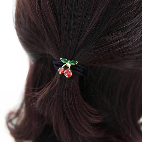 Cubiczirconia Rhinestone Cherry Ponytail Holder Cubiczirconia Rhinestone Cherry Ponytail Holder