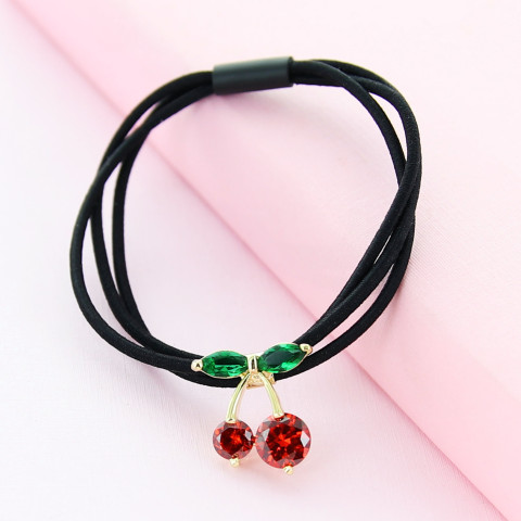 Cubiczirconia Rhinestone Cherry Ponytail Holder Cubiczirconia Rhinestone Cherry Ponytail Holder