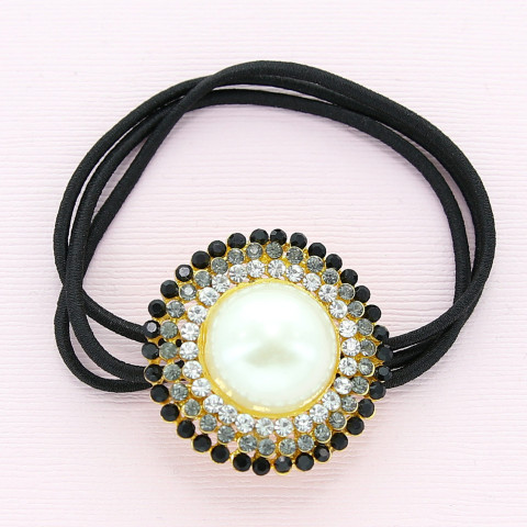 Crystal & Pearl Ponytial Holder Crystal & Pearl Ponytial Holder