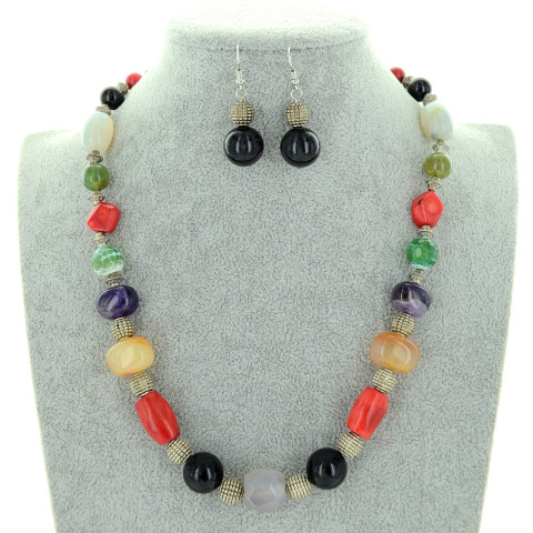 Mix Quartz Stones Necklace Set Mix Quartz Stones Necklace Set