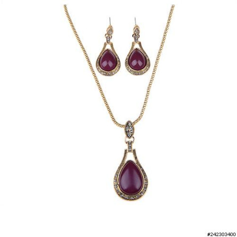 Necklace& Earr Set Purple Necklace& Earr Set Purple