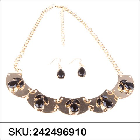Necklace& Earr Set Black Necklace& Earr Set Black
