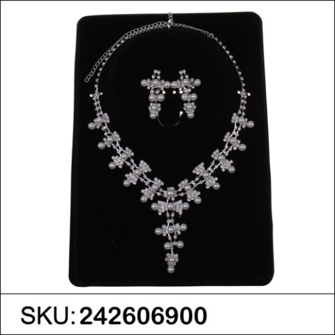 Rhinestone & Faux Pearl Evening Necklace Set Rhinestone & Faux Pearl Evening Necklace Set
