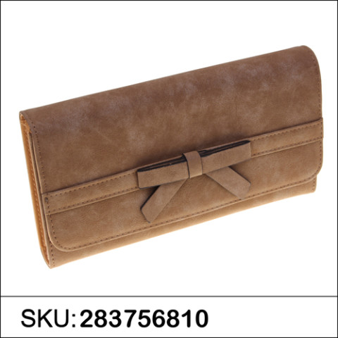 Bow Textured Faux Leather Wallet On A Chain Bow Textured Faux Leather Wallet On A Chain