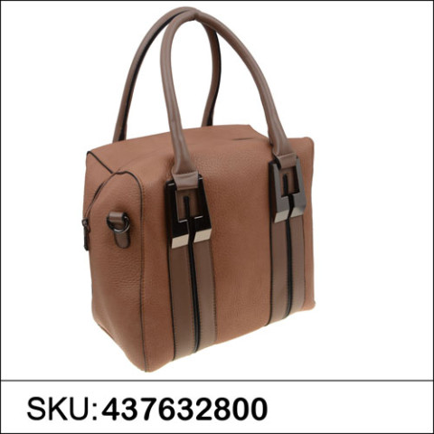 Strip Medium Faux Leather Satchel Strip Medium Faux Leather Satchel