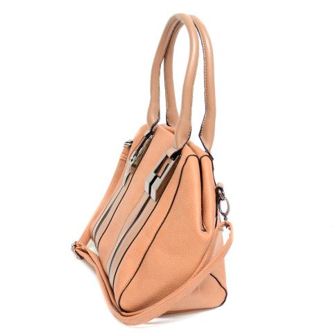 Strip Medium Faux Leather Satchel Strip Medium Faux Leather Satchel