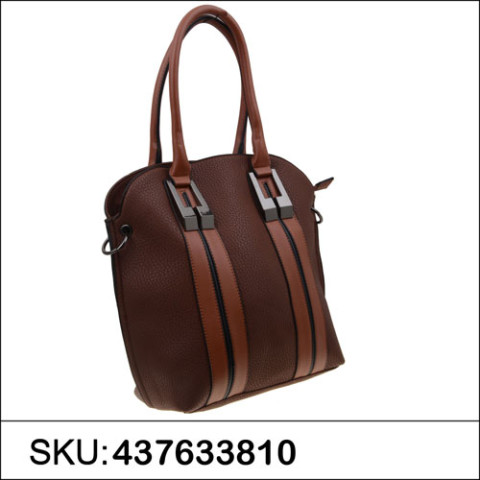 Strip Medium Faux Leather Satchel Strip Medium Faux Leather Satchel