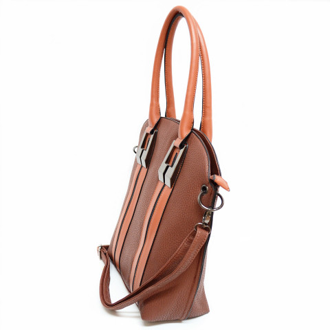 Strip Medium Faux Leather Satchel Strip Medium Faux Leather Satchel