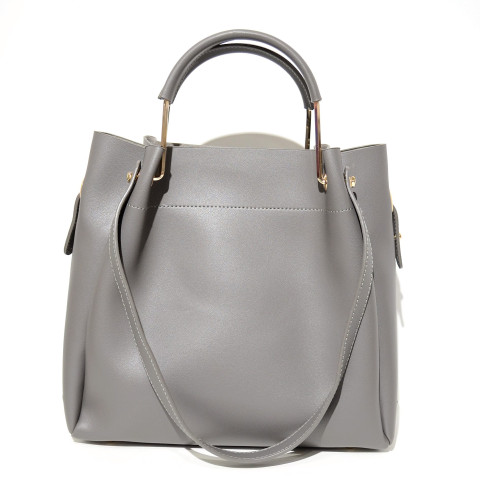 Removable Pouch Faux Leather Satchel Removable Pouch Faux Leather Satchel