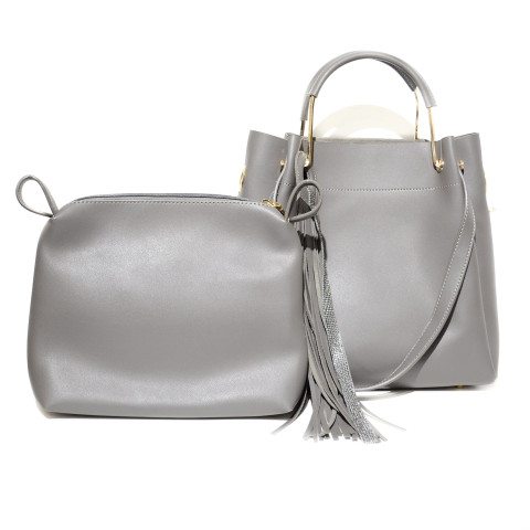 Removable Pouch Faux Leather Satchel Removable Pouch Faux Leather Satchel