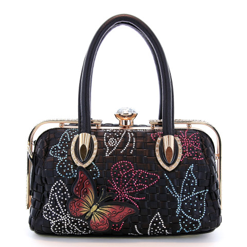 Top Carry Handles Buttrtfly Crystal Woven Bag Top Carry Handles Buttrtfly Crystal Woven Bag