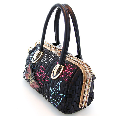 Top Carry Handles Buttrtfly Crystal Woven Bag Top Carry Handles Buttrtfly Crystal Woven Bag