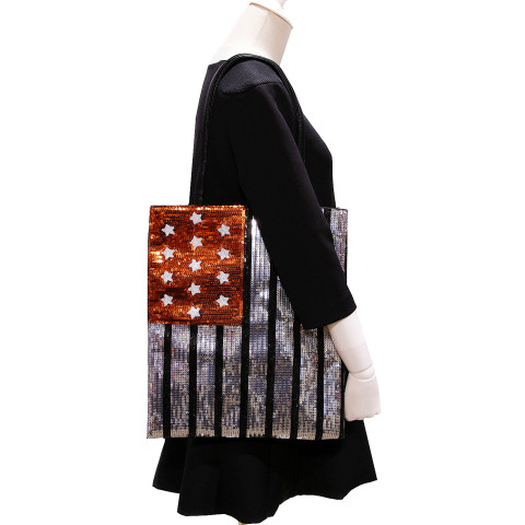 Over-the-shoulder Flag Sequin Tote Over-the-shoulder Flag Sequin Tote