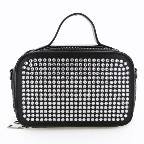 Rhinestone-Embellished Top Handle Clutch Bag Rhinestone-Embellished Top Handle Clutch Bag