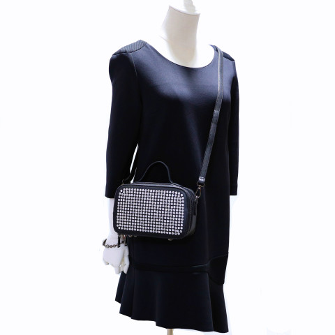 Rhinestone-Embellished Top Handle Clutch Bag Rhinestone-Embellished Top Handle Clutch Bag