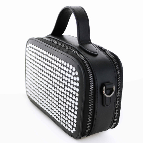 Rhinestone-Embellished Top Handle Clutch Bag Rhinestone-Embellished Top Handle Clutch Bag