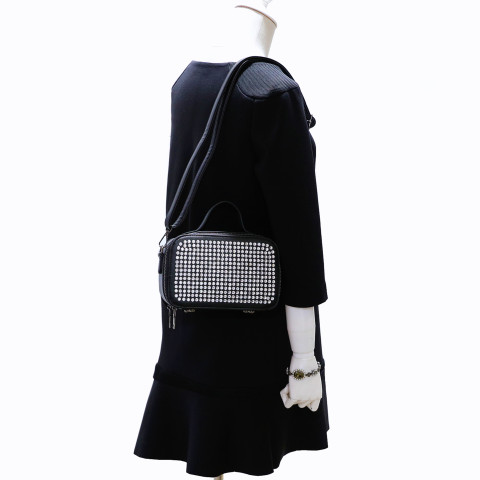 Rhinestone-Embellished Top Handle Clutch Bag Rhinestone-Embellished Top Handle Clutch Bag